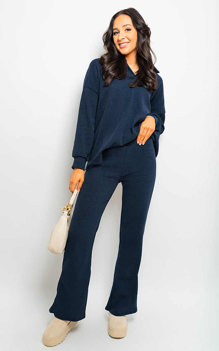 Kelsey Collared Long Sleeve & Trouser Co-ord Set - 13 colours