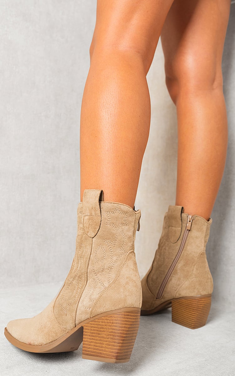 Laura Suede Cowboy Ankle Length Boots - 4 colours