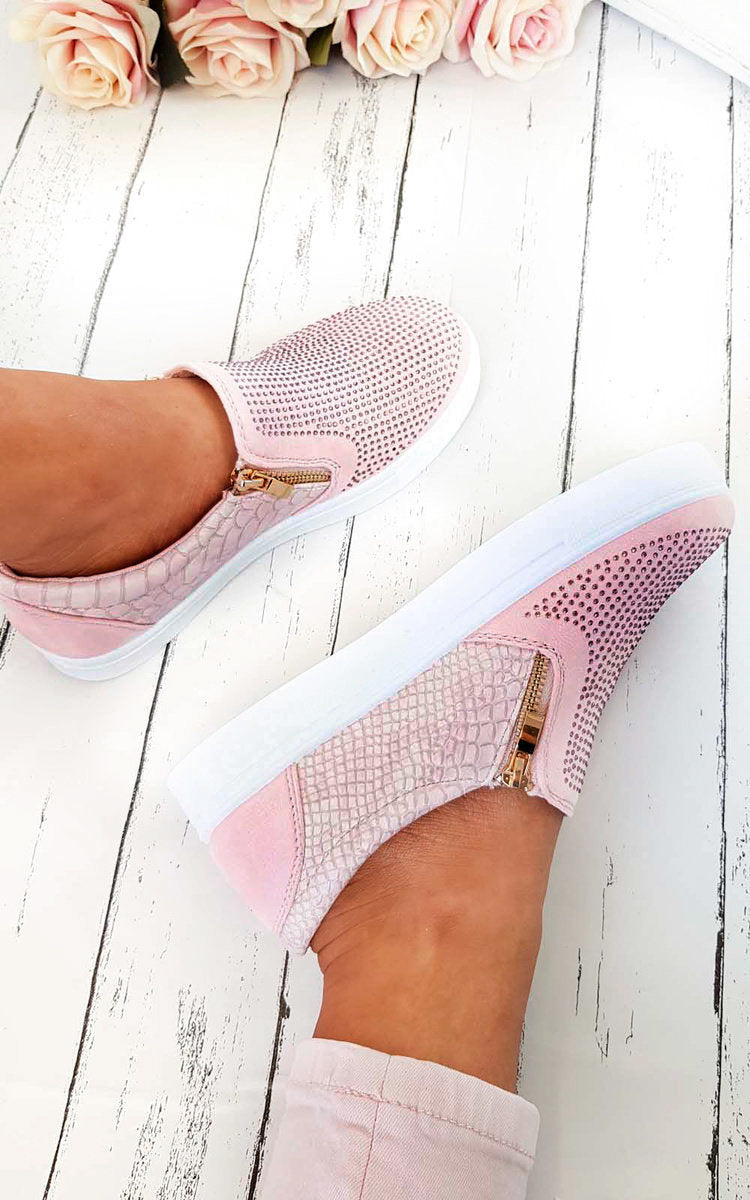 Leah Slip On Embellished Trainers - 4 colours