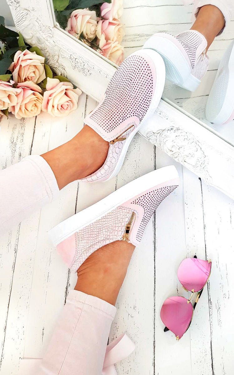 Leah Slip On Embellished Trainers - 4 colours