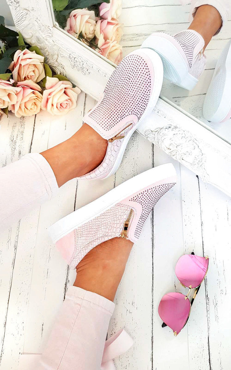 Leah Slip On Embellished Trainers - 4 colours