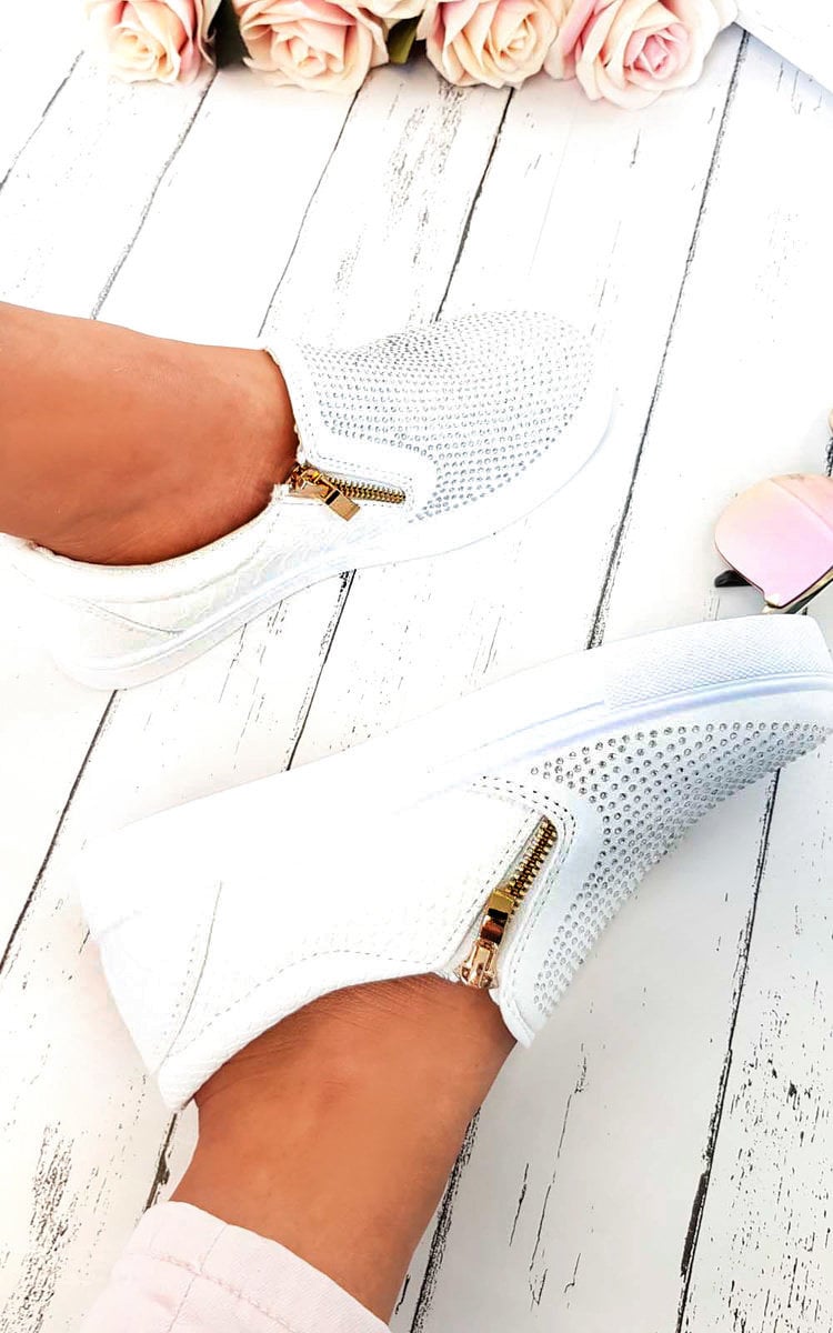 Leah Slip On Embellished Trainers - 4 colours