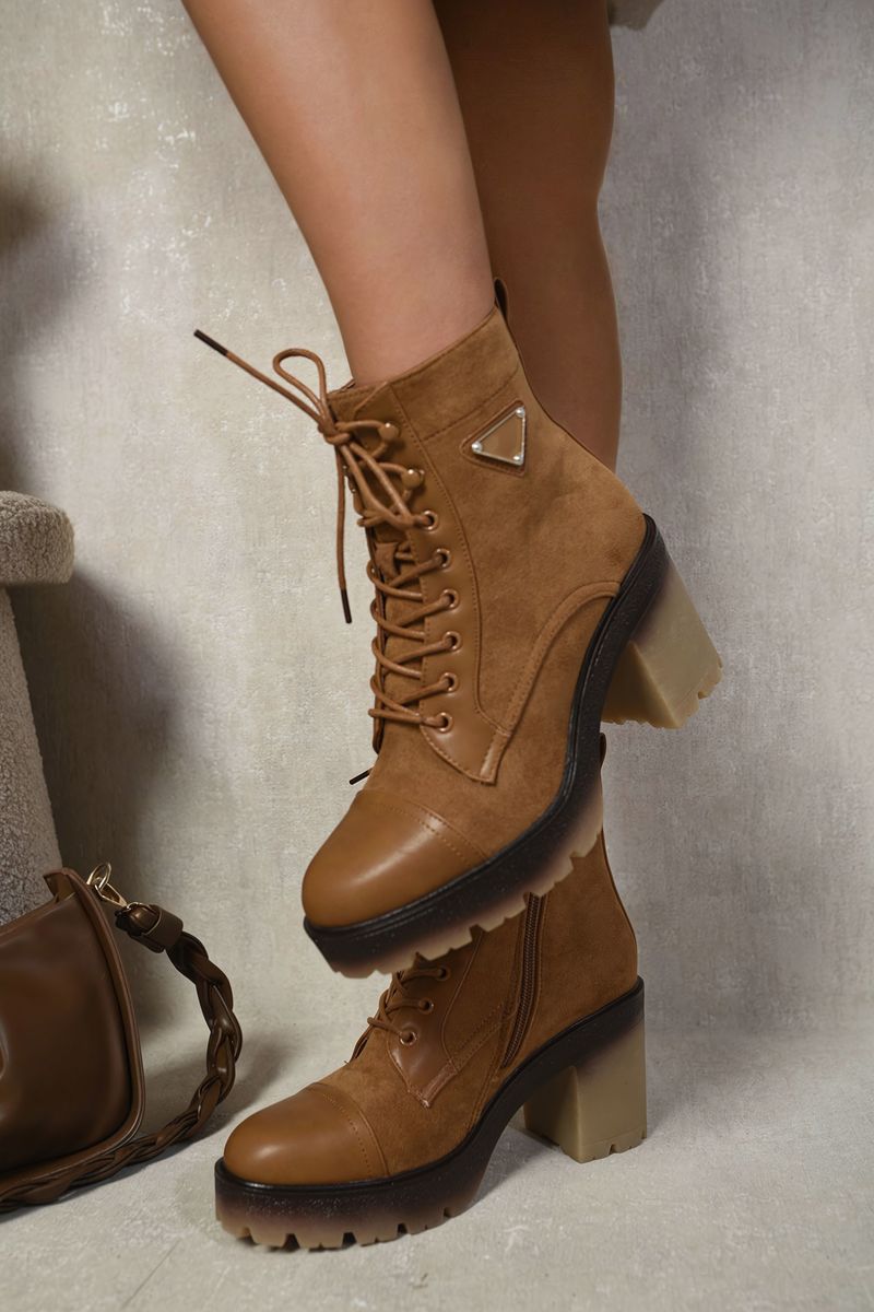 Lilith Lace Up Combat Heeled Ankle Boots - 4 colours