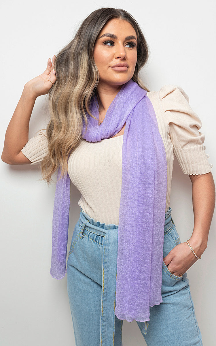 Liyana Shiny Glitter Silk Wrap Scarf - 6 colours