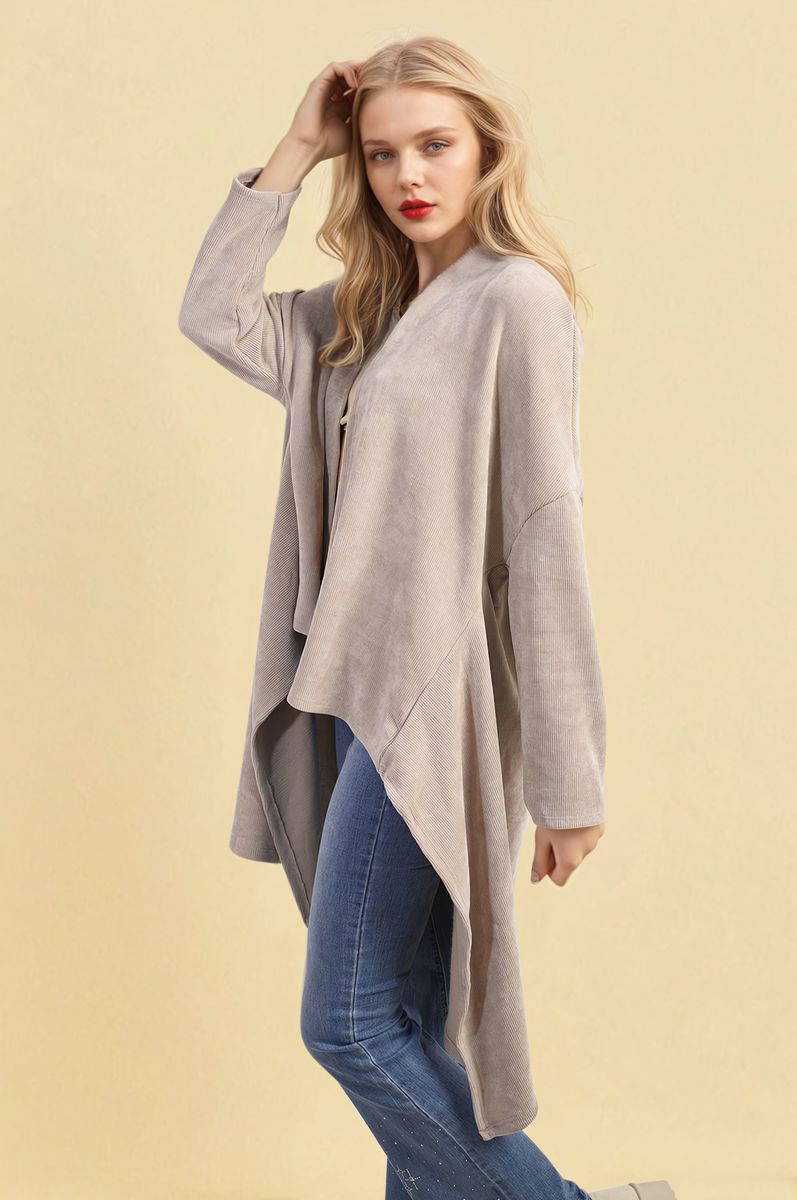 Lydia Curve Open Front Long Back Knitted Cardigan - 7 colours