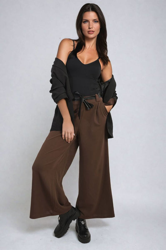 Mariana Belted High Waist Wide Leg Trouser - 6 colours