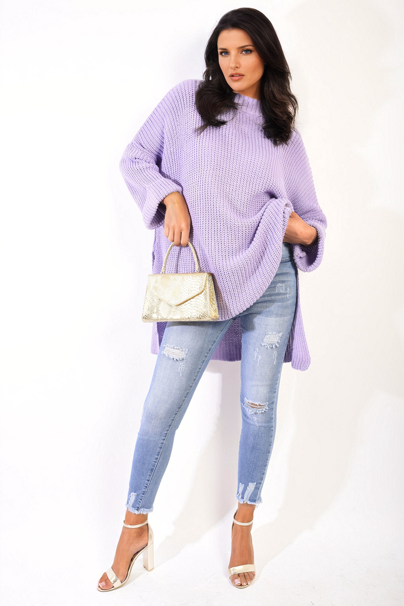 Melissa Oversized High Neck Knitted Jumper - 4 colours