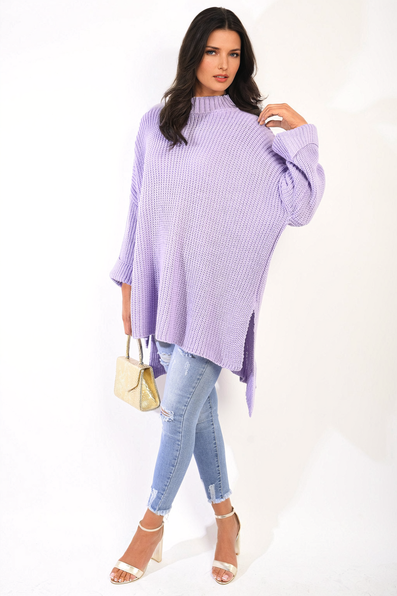 Melissa Oversized High Neck Knitted Jumper - 4 colours