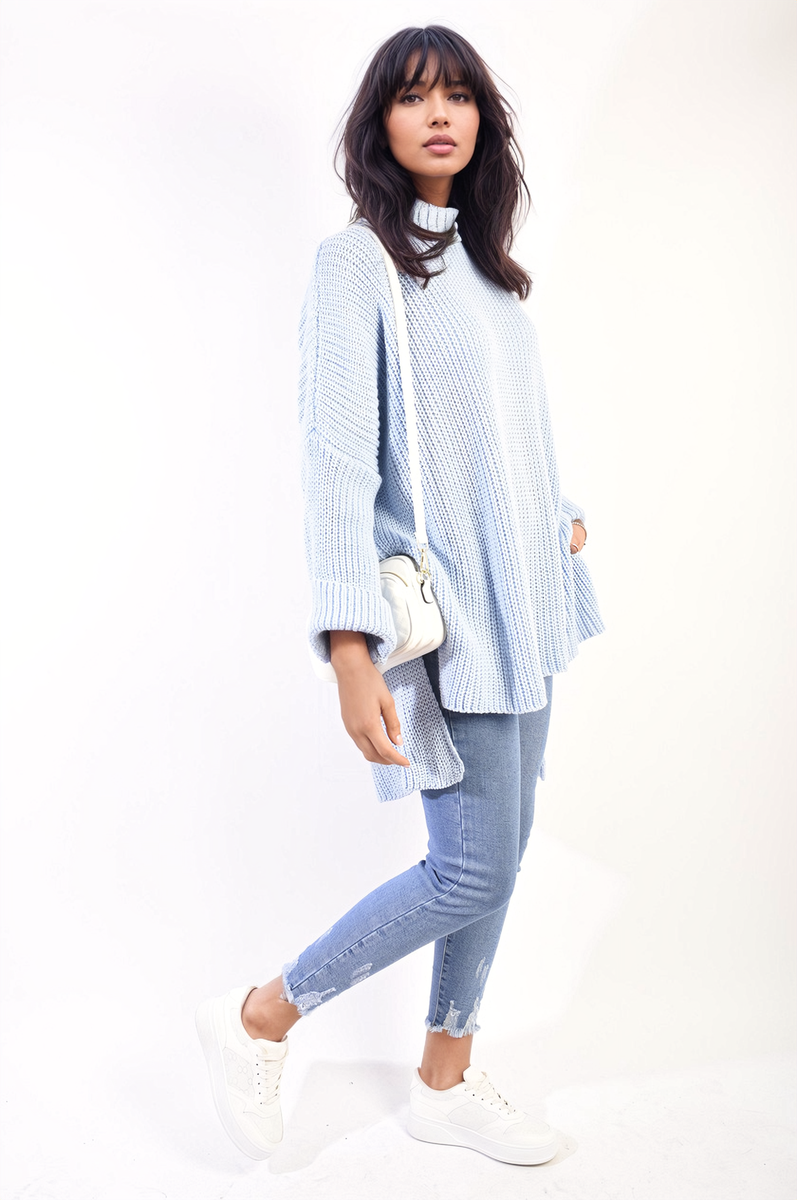 Melissa Oversized High Neck Knitted Jumper - 4 colours