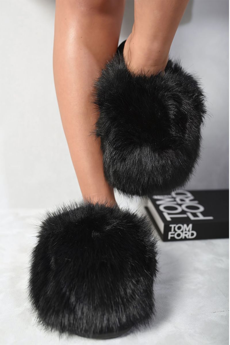 Mildred Fluffy Faux Fur Winter Sandals - 5 colours