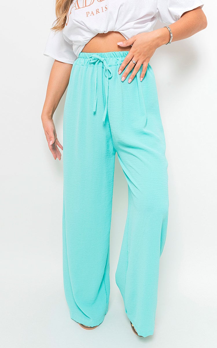 Mollie Drawstring Gathered Waist Wide Leg Trouser - 8 colours