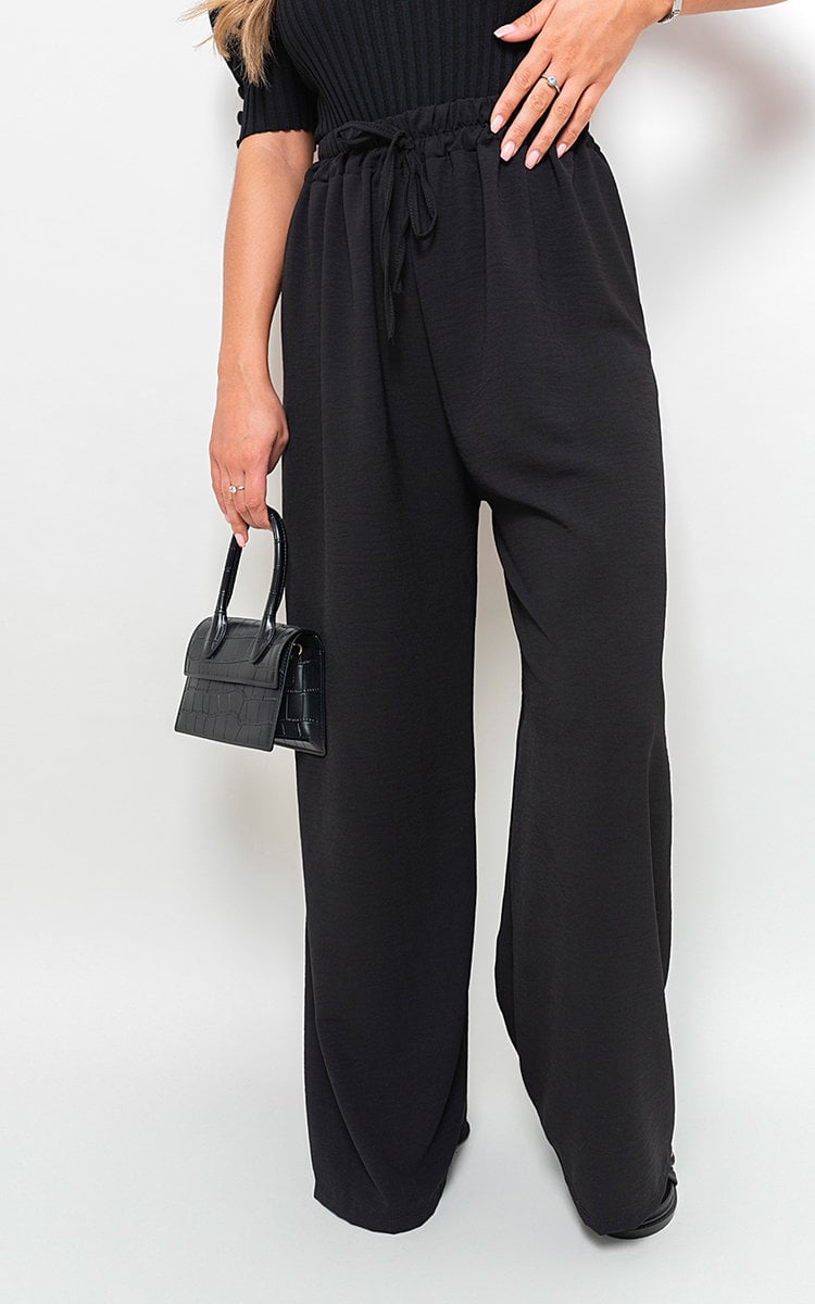 Mollie Drawstring Gathered Waist Wide Leg Trouser - 8 colours