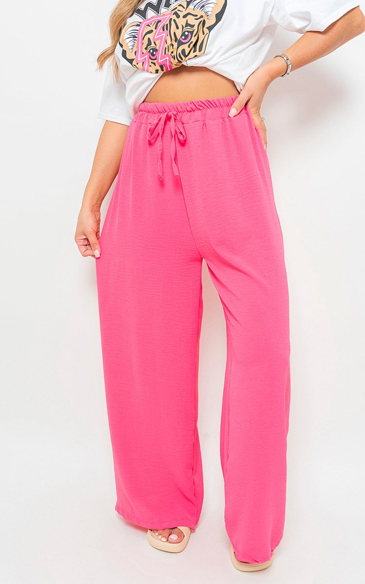 Mollie Drawstring Gathered Waist Wide Leg Trouser - 8 colours