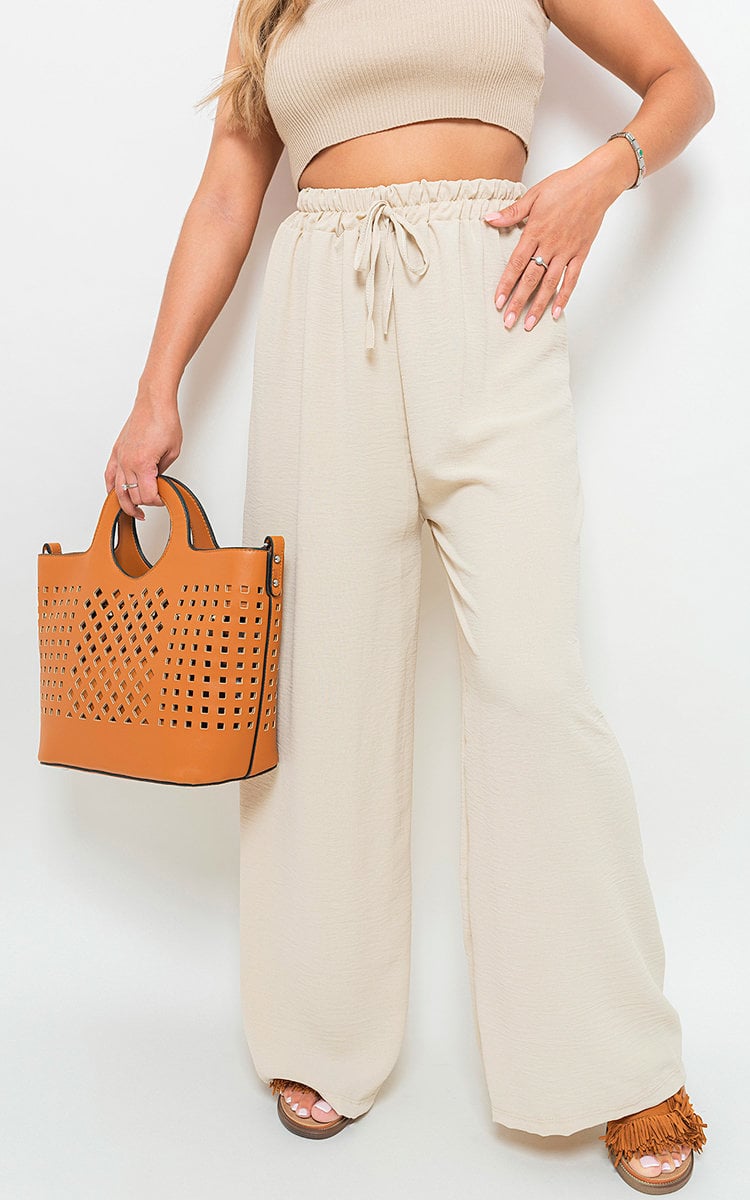 Mollie Drawstring Gathered Waist Wide Leg Trouser - 8 colours