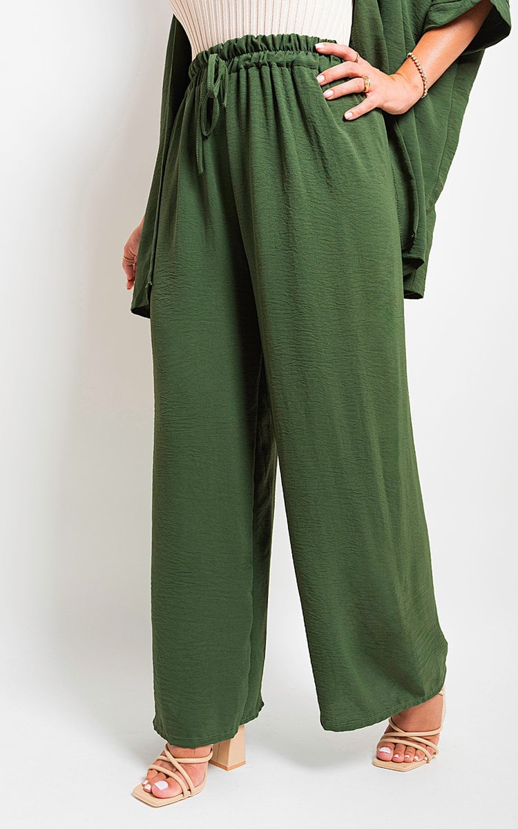 Mollie Drawstring Gathered Waist Wide Leg Trouser - 8 colours