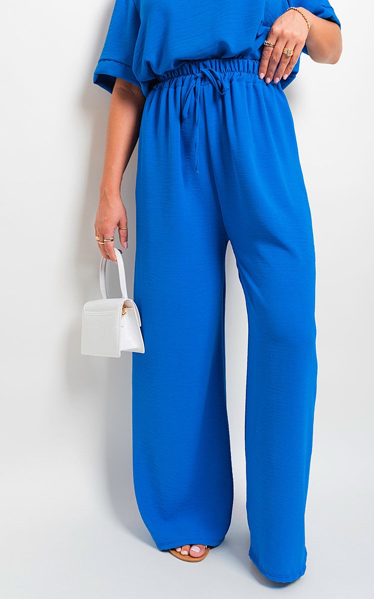 Mollie Drawstring Gathered Waist Wide Leg Trouser - 8 colours