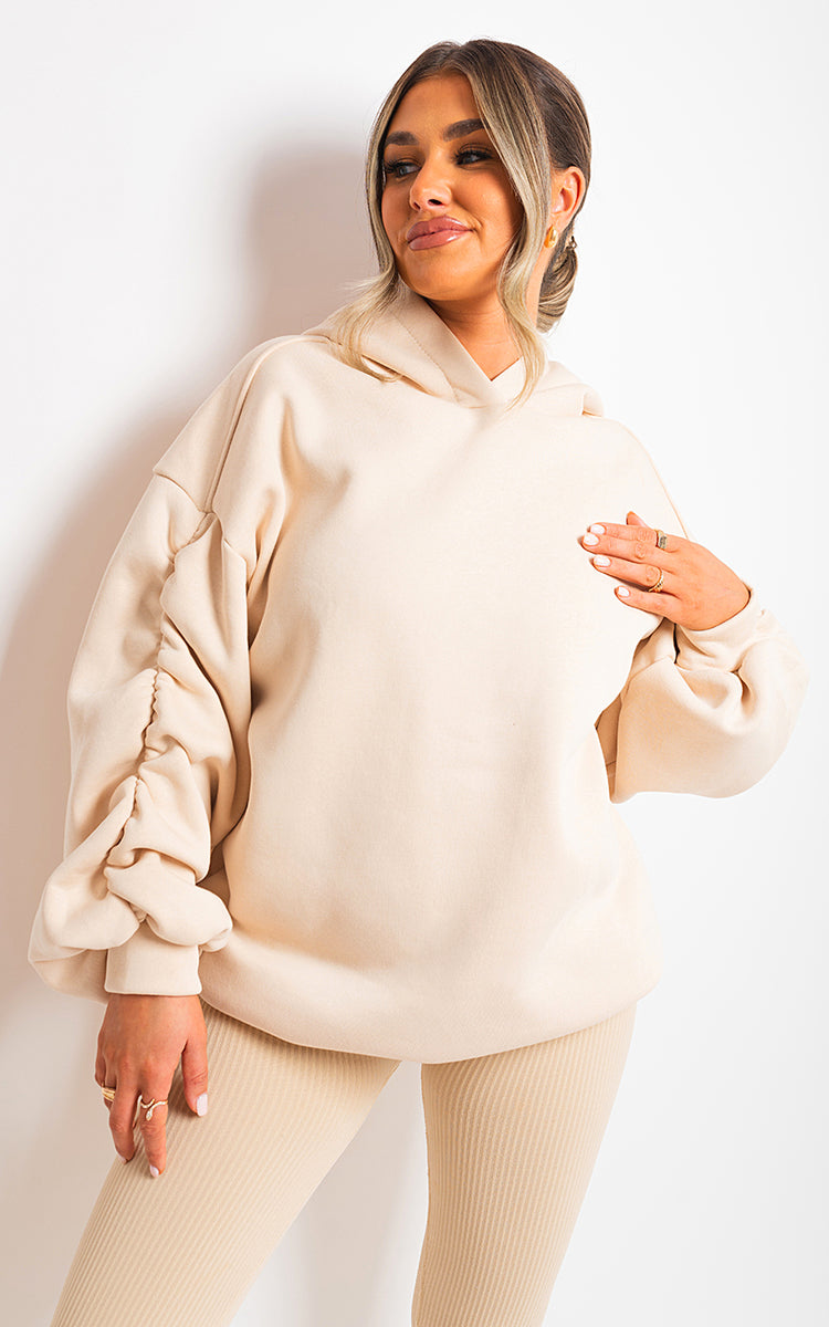 Molly Fall Winter Oversized Ruched Sleeves Hoodie - 3 colours