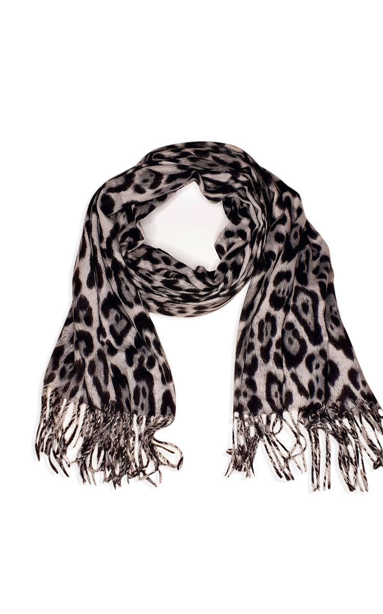 Mona Leopard Detail Scarf - 2 colours