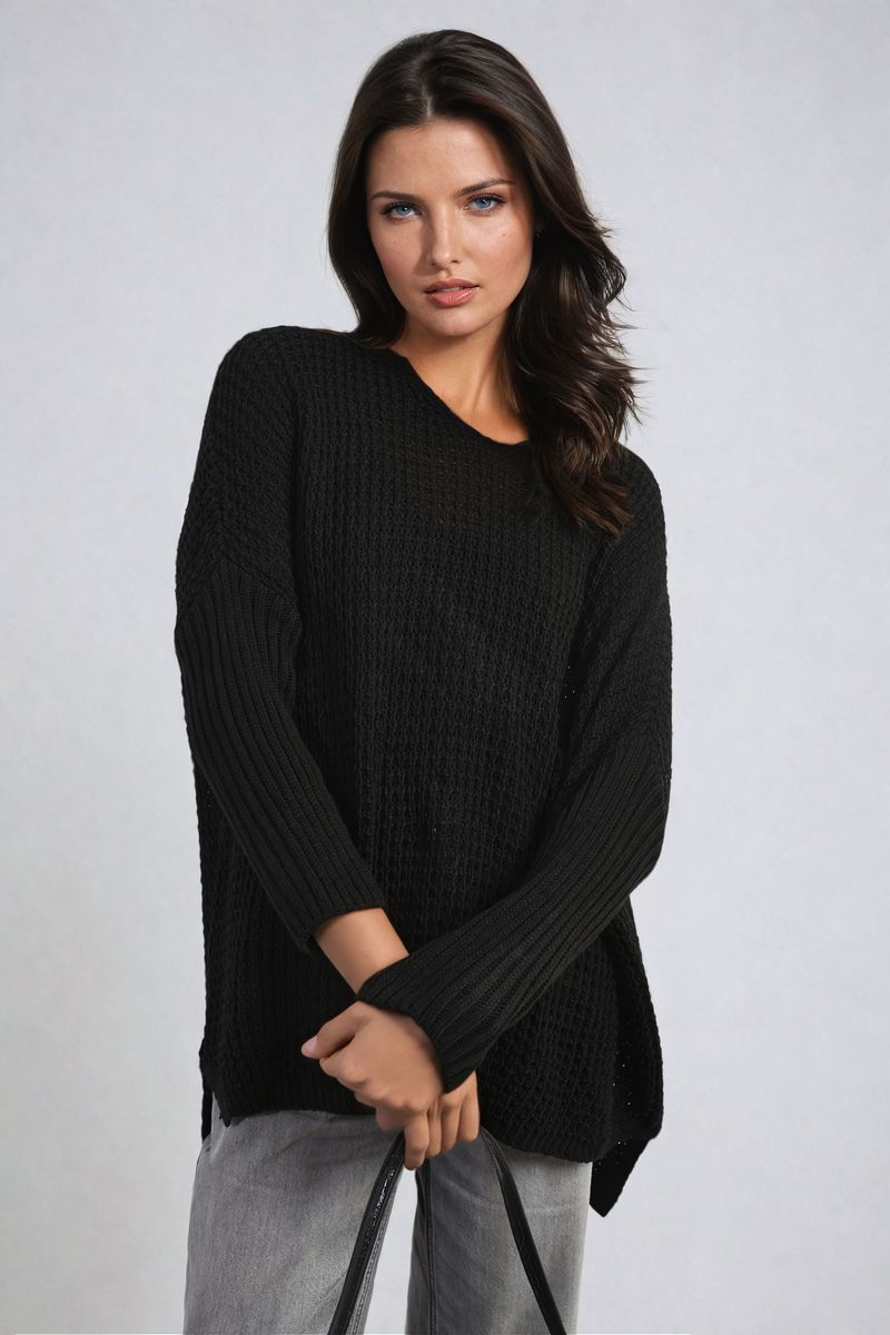 Phoebe Long Back Knitted Long Sleeve Jumper - 6 colours