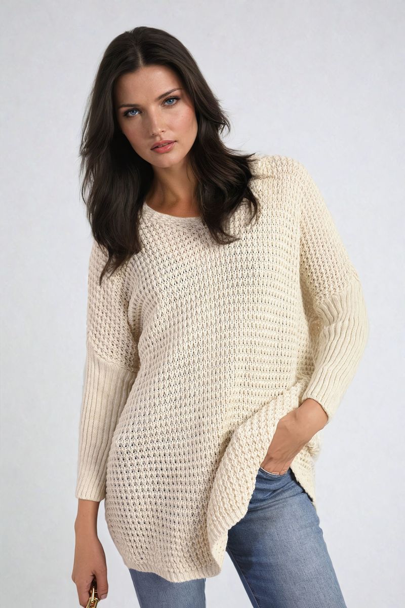 Phoebe Long Back Knitted Long Sleeve Jumper - 6 colours