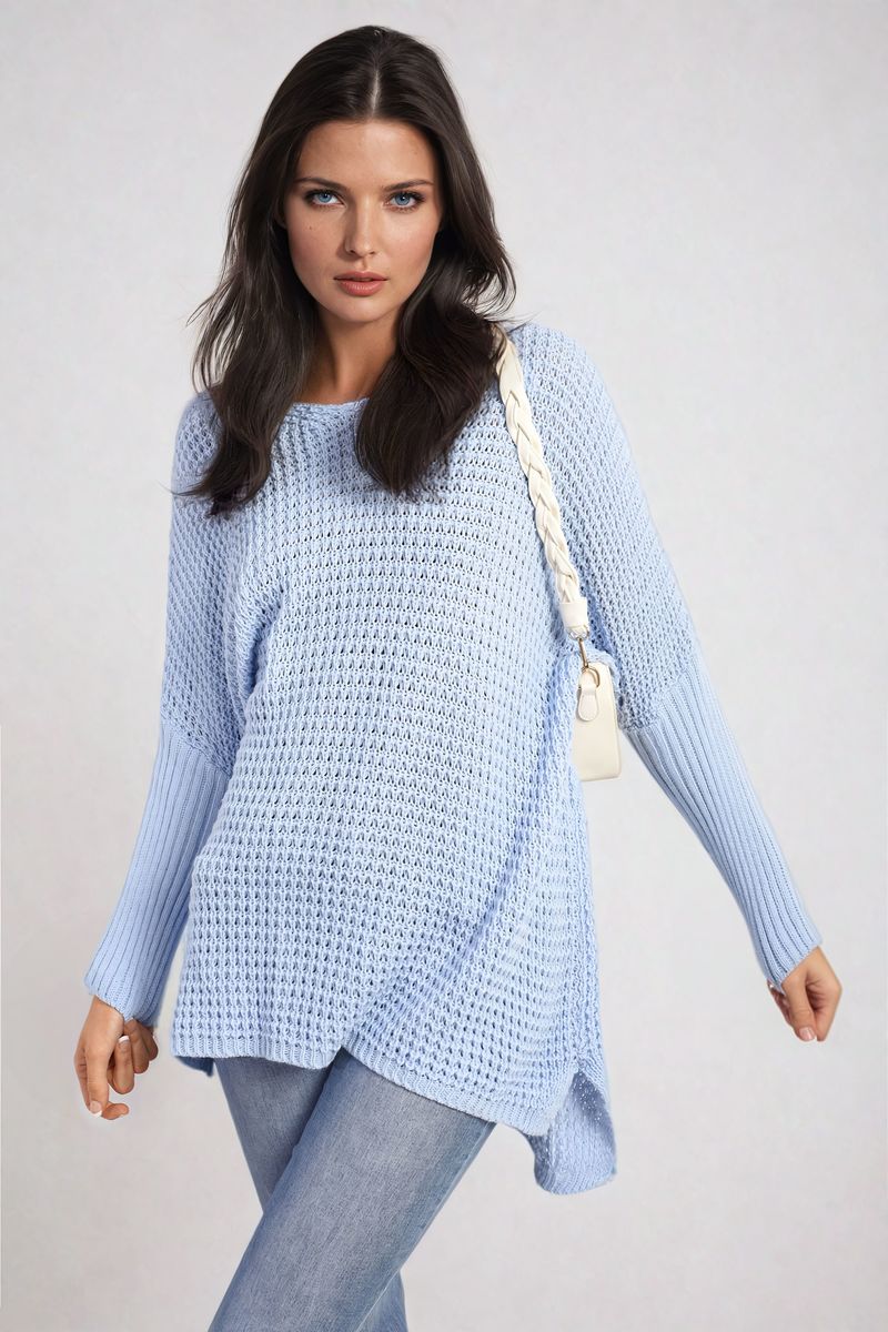 Phoebe Long Back Knitted Long Sleeve Jumper - 6 colours