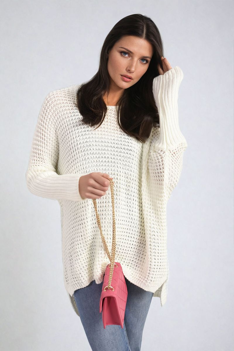 Phoebe Long Back Knitted Long Sleeve Jumper - 6 colours