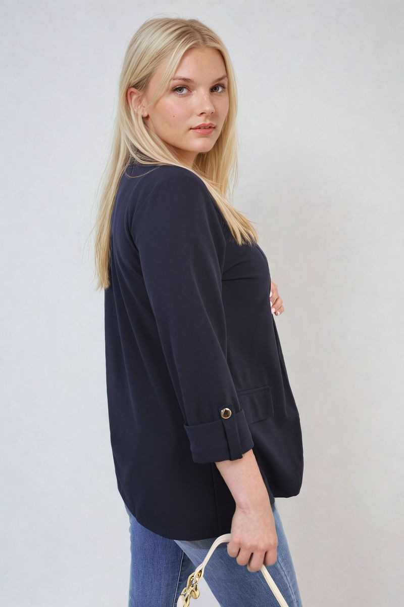 Presley Longline Open Front Blazer Jacket with Front Pockets - 7 colours