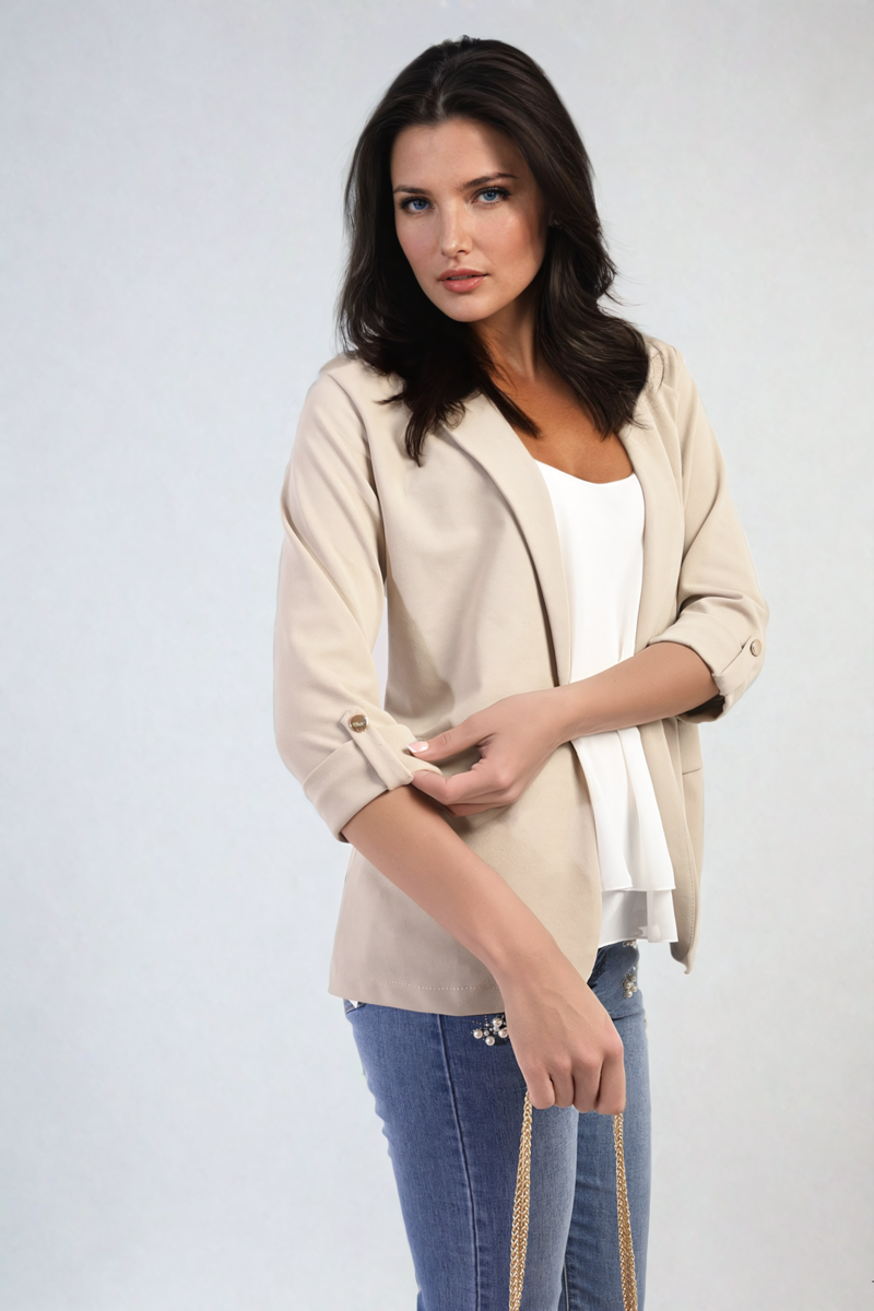 Presley Longline Open Front Blazer Jacket with Front Pockets - 7 colours