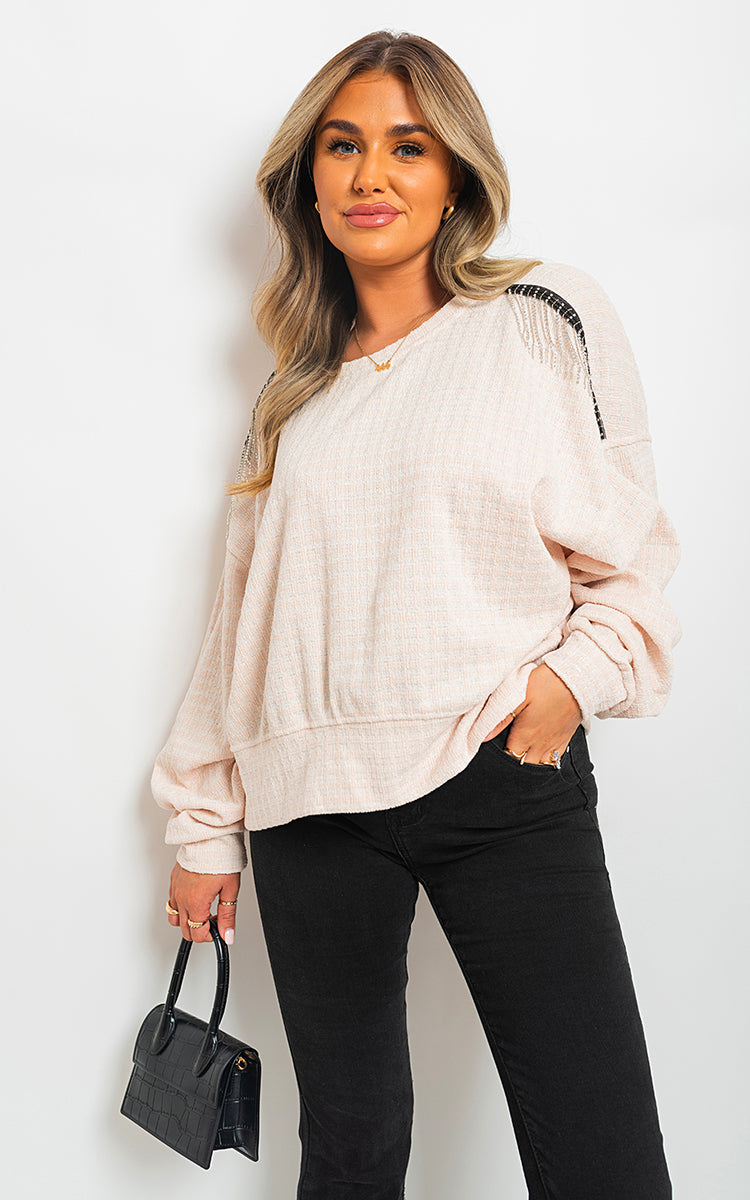 Sara Long Sleeve Knitted Jumper With Tassel Detail - 4 colours