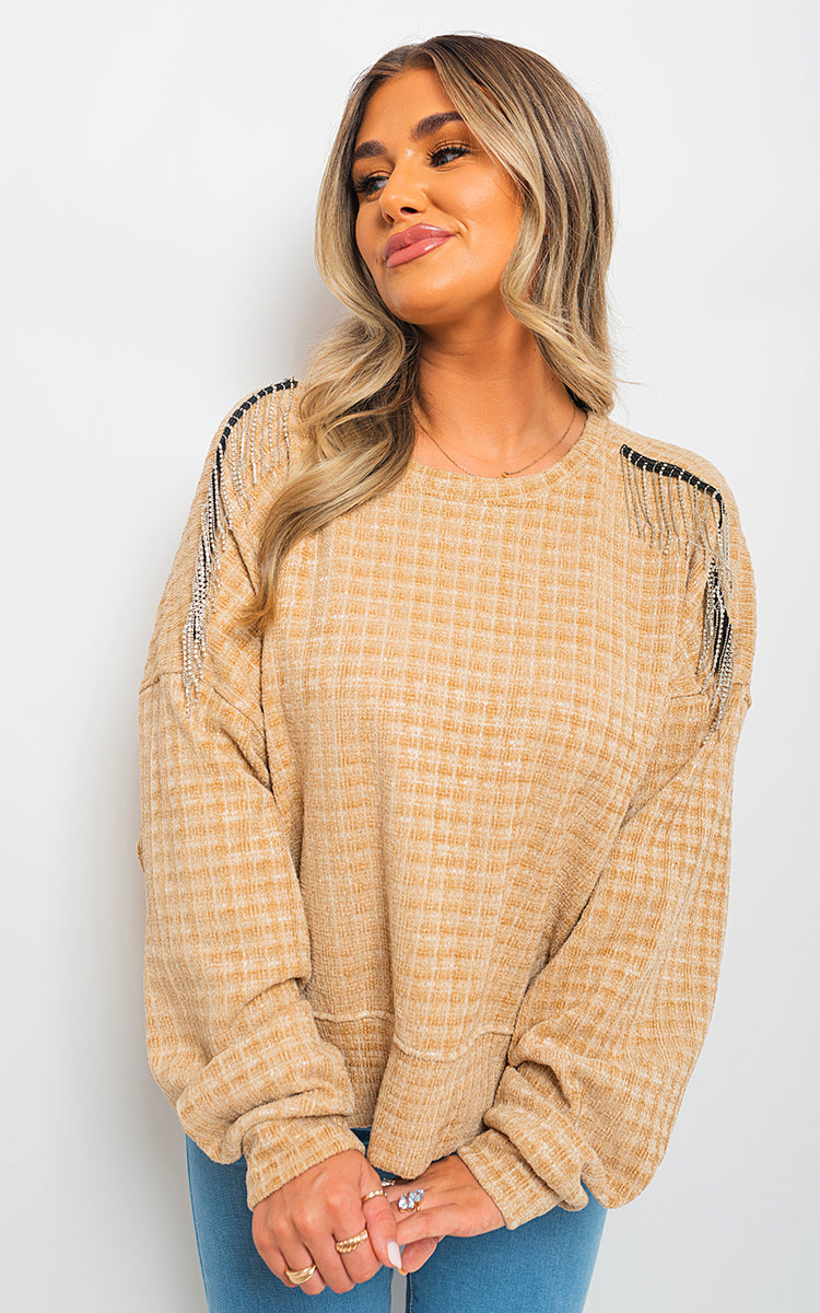 Sara Long Sleeve Knitted Jumper With Tassel Detail - 4 colours