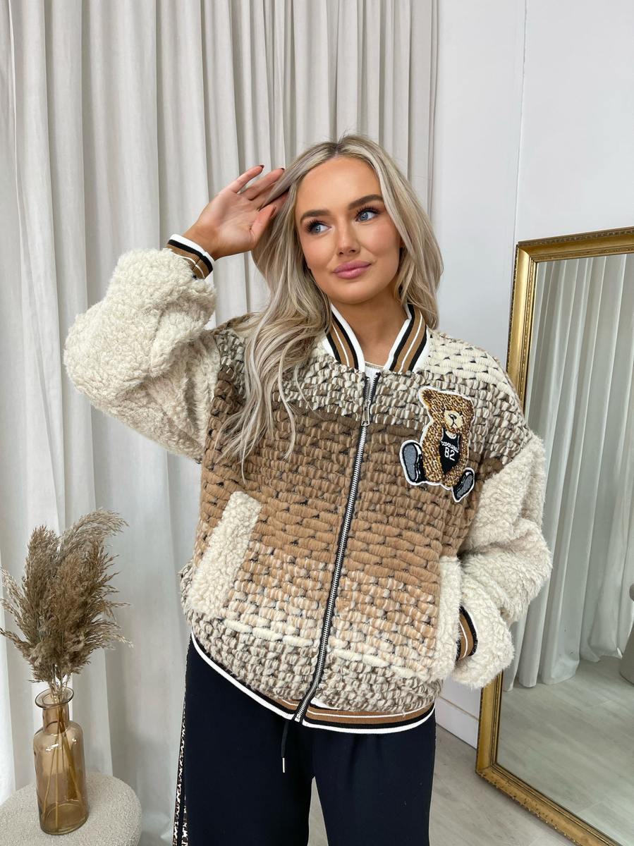 Sylvia Teddy Textured Bomber Jacket - 2 colours