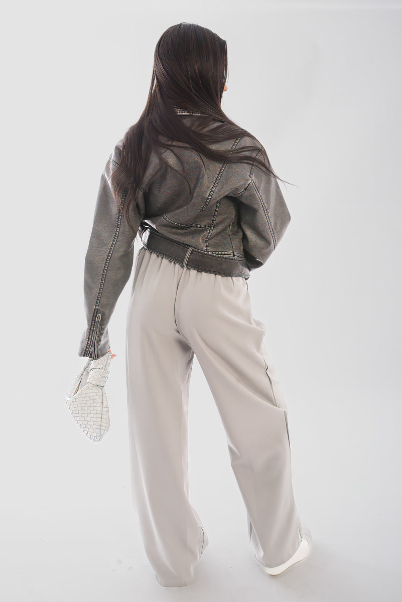 Vivian Double Waist Band Drawstring Wide Leg Trousers - 4 colours