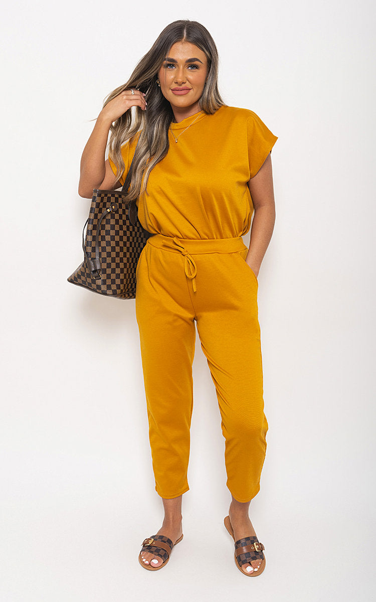 Yasmine Short Sleeve Boxy Lounge Wear Co-ord Set - 7 colours