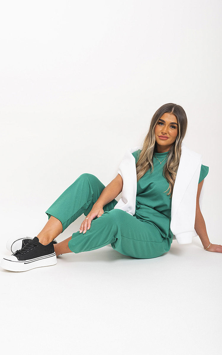 Yasmine Short Sleeve Boxy Lounge Wear Co-ord Set - 7 colours