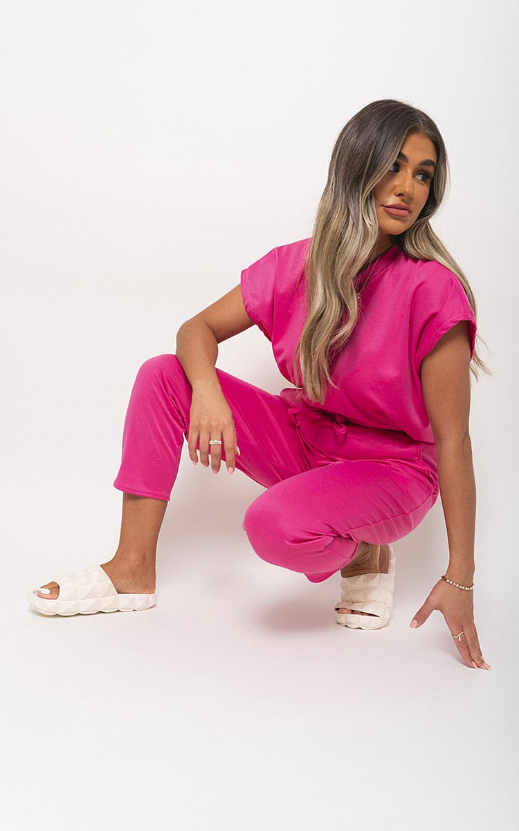 Yasmine Short Sleeve Boxy Lounge Wear Co-ord Set - 7 colours