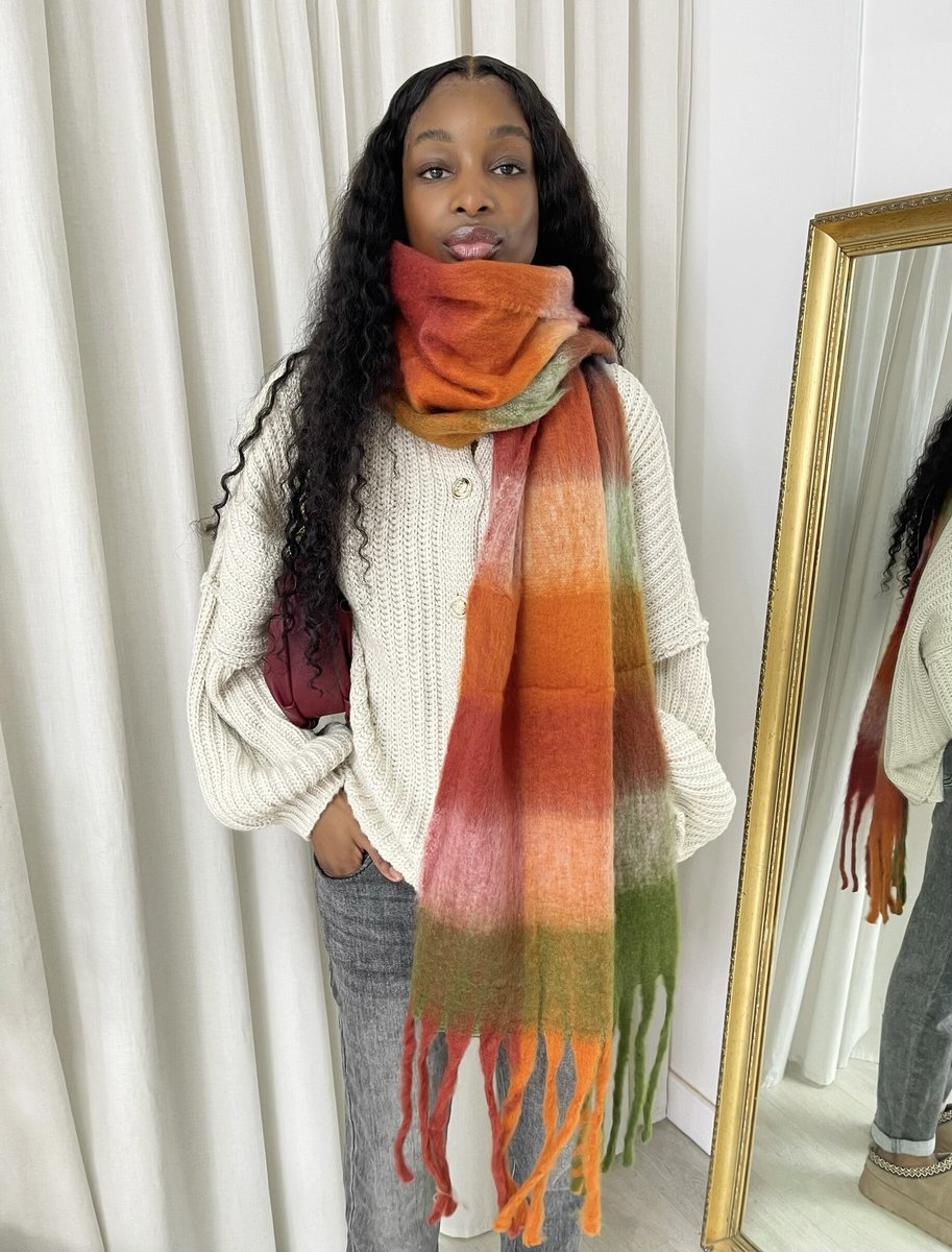 Jennie Striped Soft Comfortable Oversized Chunky Scarf - 3 colours