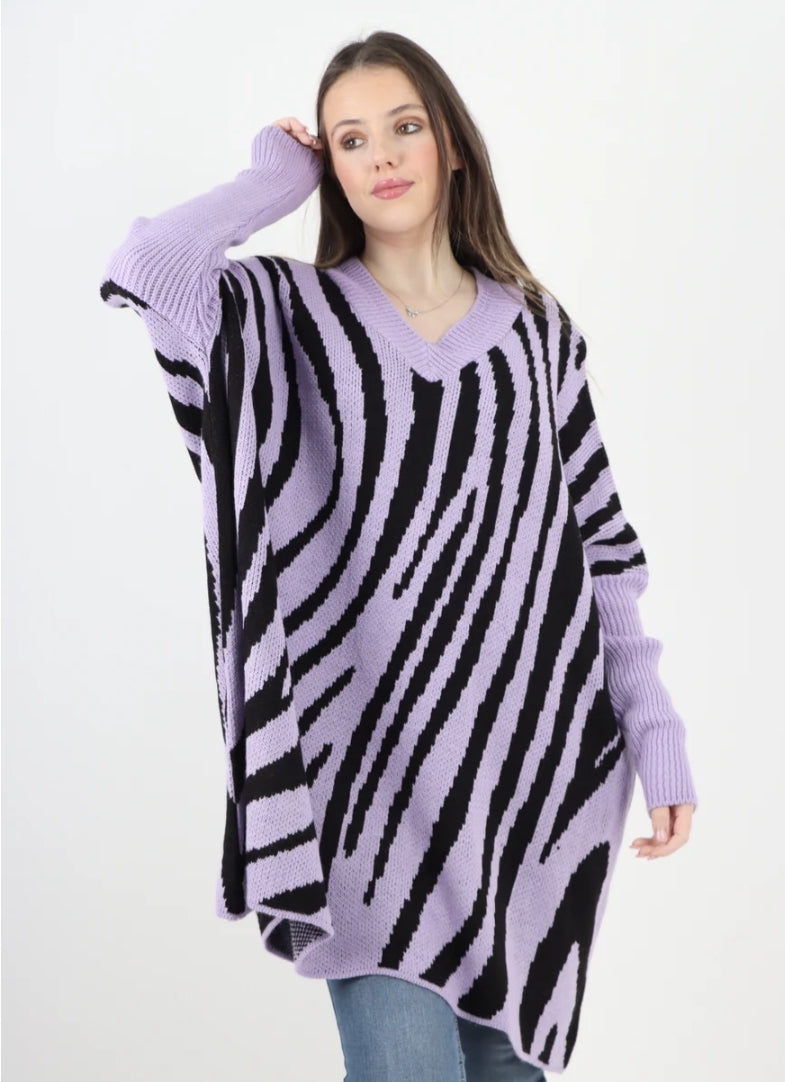 Curve Oversized Zebra Print Jumper Top - 2 colours