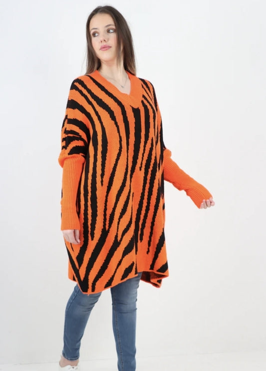 Curve Oversized Zebra Print Jumper Top - 2 colours