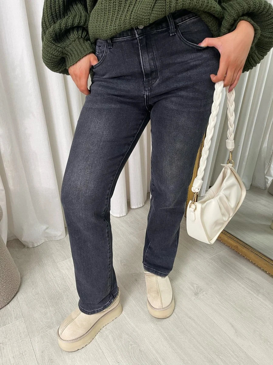 Katheryn Straight Leg High Waist Jeans - 2 colours