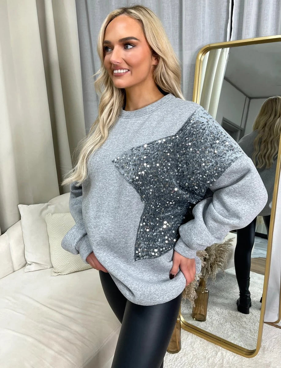 Andrea Sequin Detailed Oversized Knitted Jumper - 3 colours