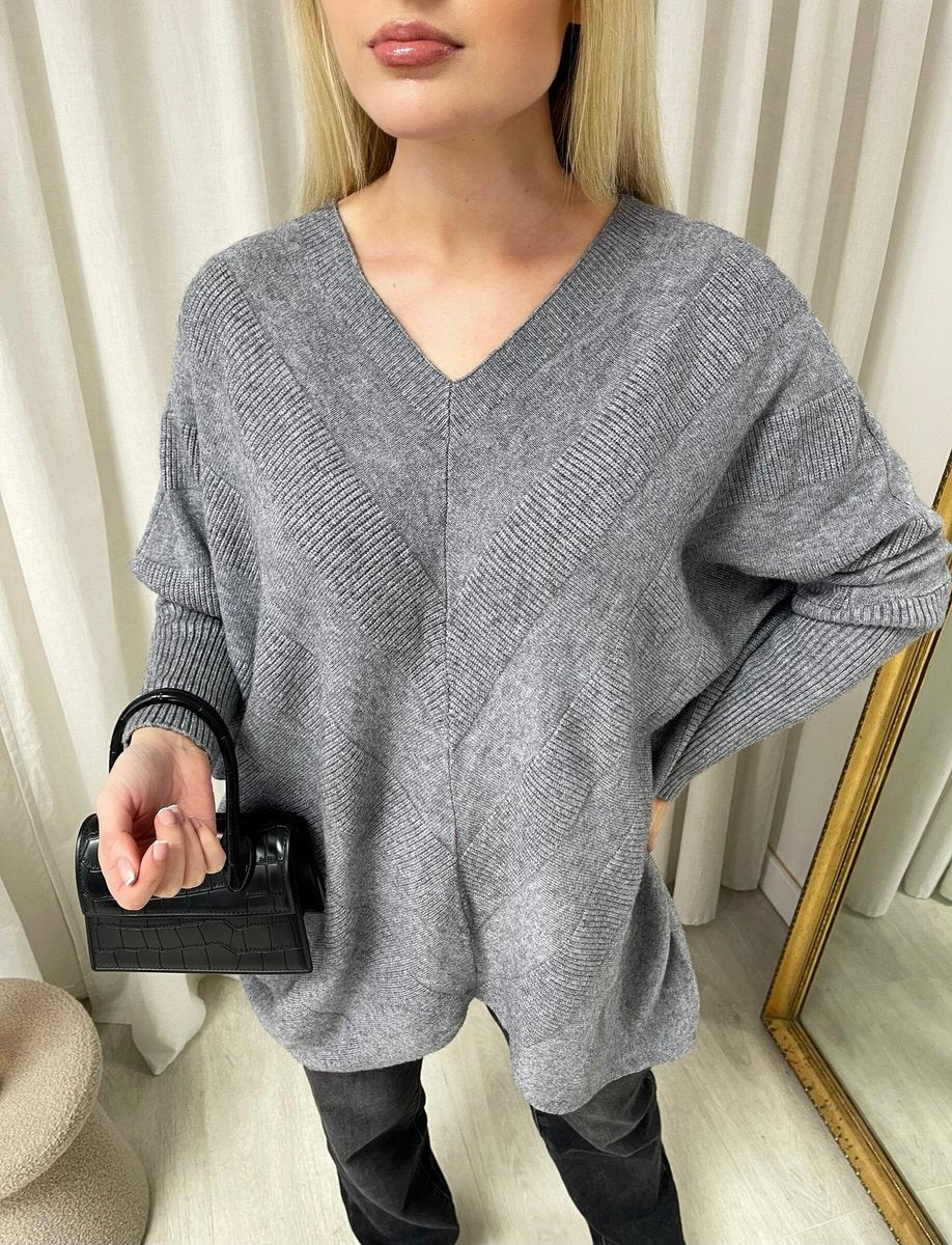 Julissa Oversized V-Neck Knitted Top - 3 colours