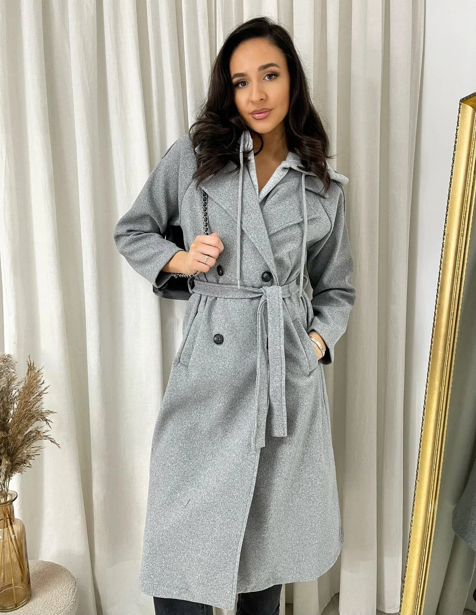 Claudia Belted Button Hooded Trench Coat - 3 colours