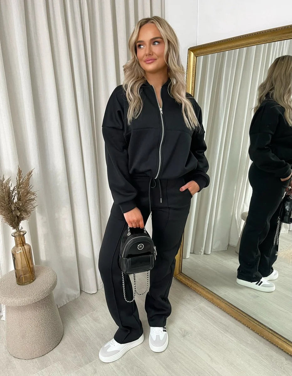 Ashlee Zip Bomber Jacket and Trouser Co-ord Set - 5 colours