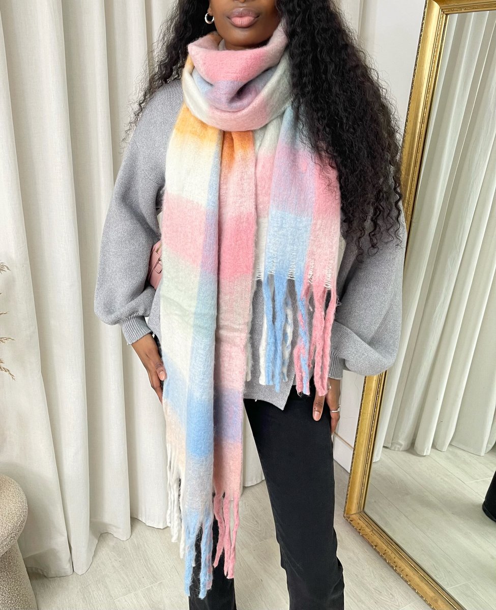 Jennie Striped Soft Comfortable Oversized Chunky Scarf - 3 colours