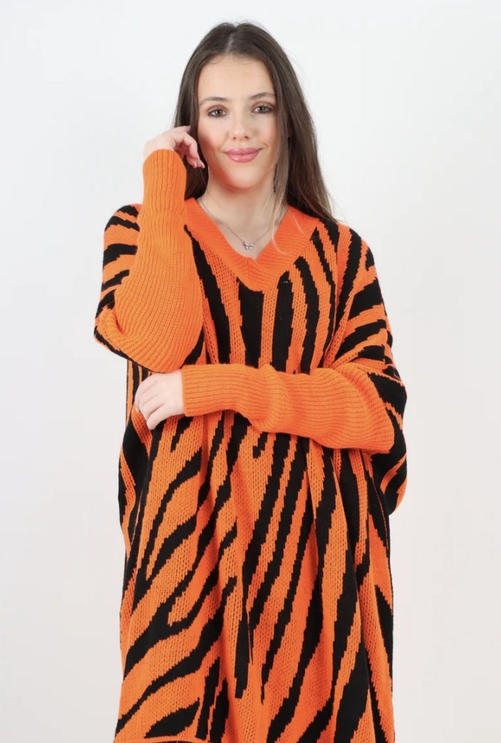 Curve Oversized Zebra Print Jumper Top - 2 colours