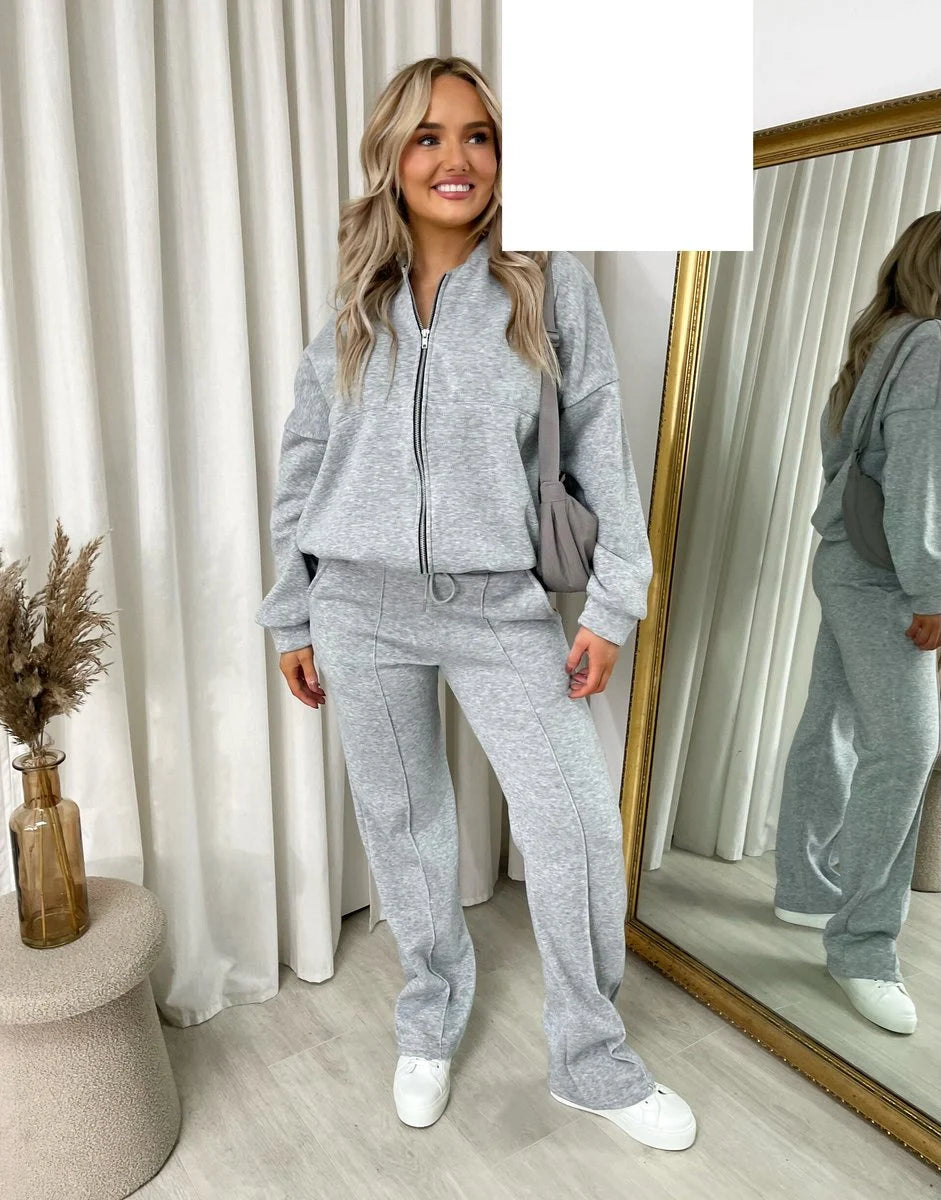 Ashlee Zip Bomber Jacket and Trouser Co-ord Set - 5 colours