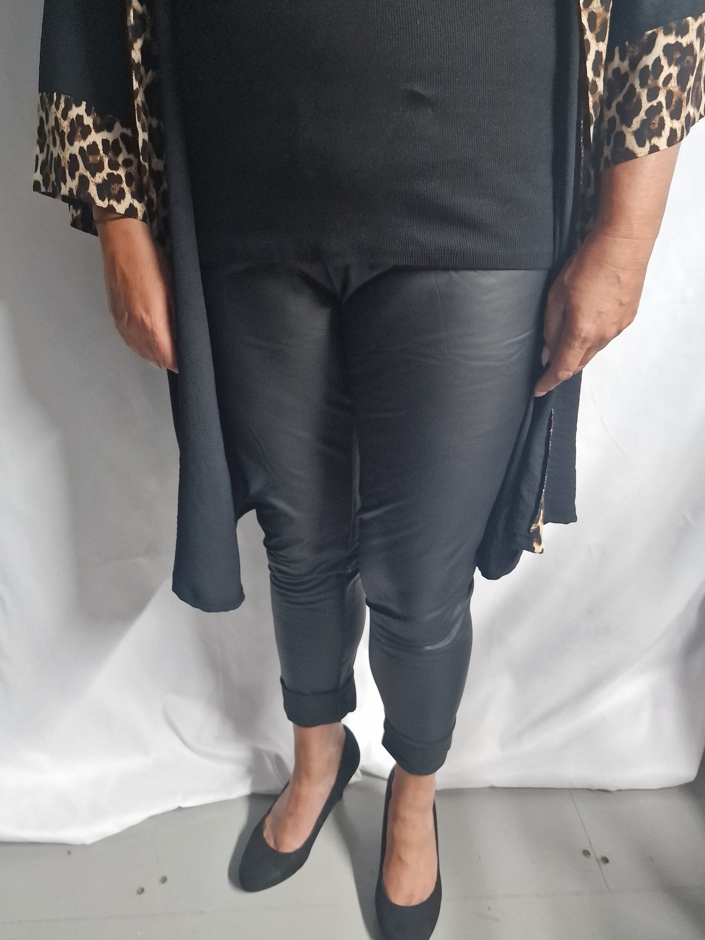 Curve Black Skinny Faux Leather Leggings