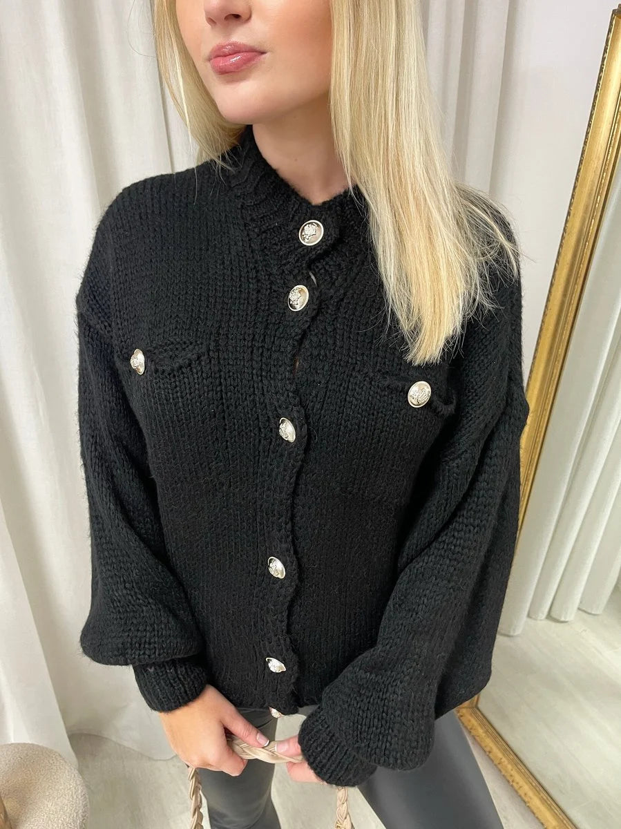 Lucy Oversized Button Down Chunky Knitted Top - 3 colours