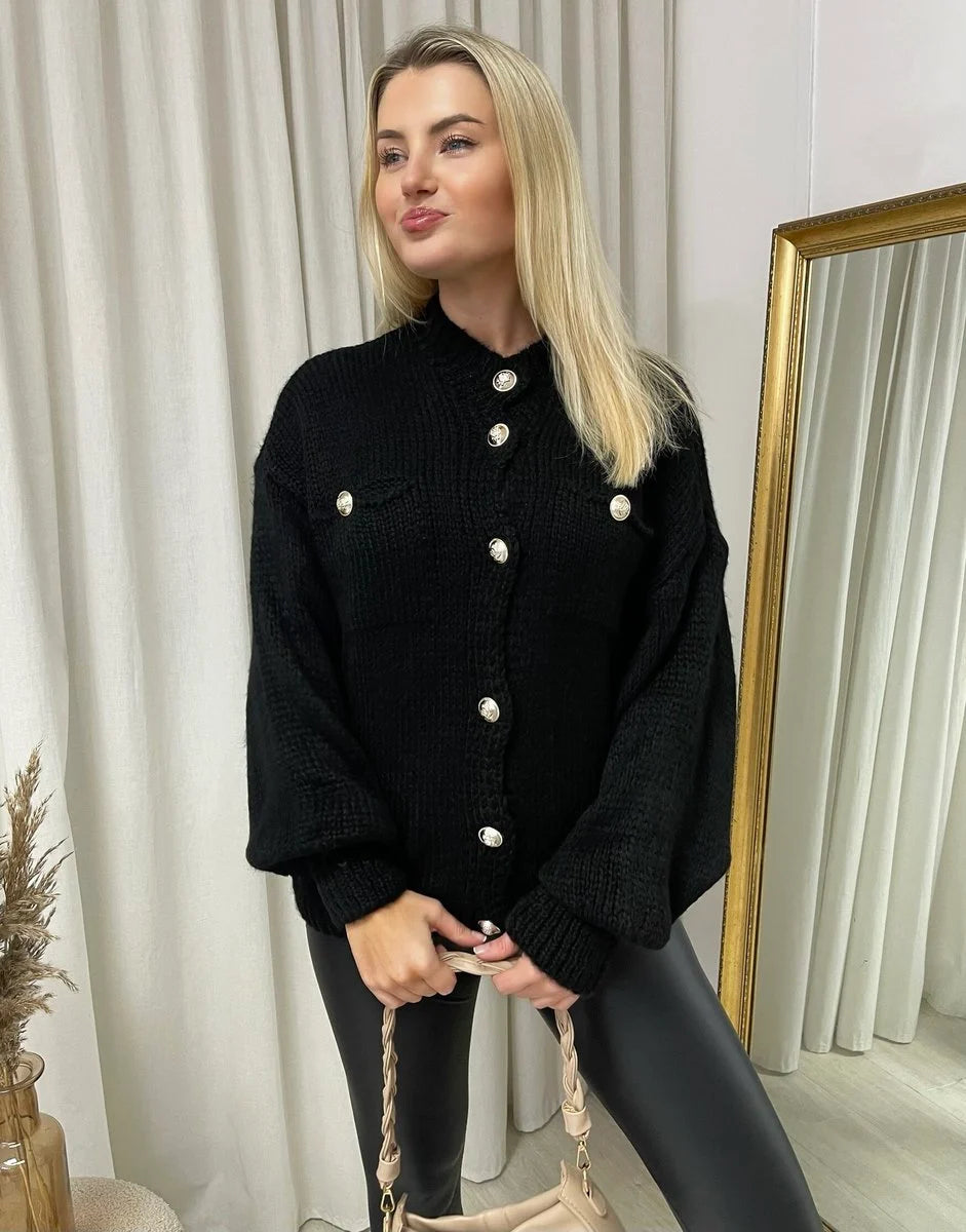 Lucy Oversized Button Down Chunky Knitted Top - 3 colours