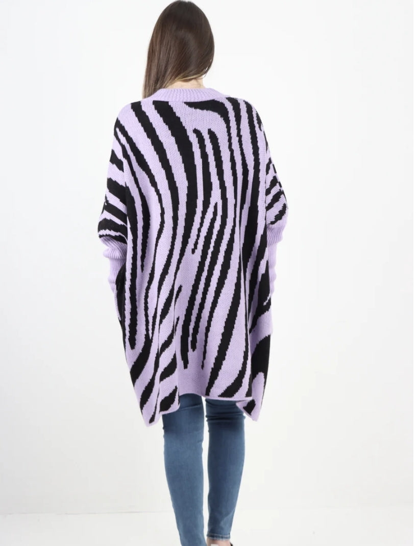 Curve Oversized Zebra Print Jumper Top - 2 colours